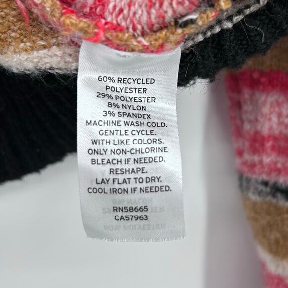 BP Striped Cropped Button-Front Cardigan Sweater Marled Knit V Neck Womens Sz S - Picture 7 of 11